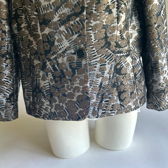 Lafayette Grey Black Cream Polyester Blazer size 14 - Picture 3 of 15